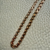 1960 Swedish Vintage Tulip Link Necklace in Rosy 18k gold - 16.3 inch length