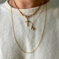 1938 Pressed Curb Link Watch Chain Necklace in 18k Gold - 15.6 inch length