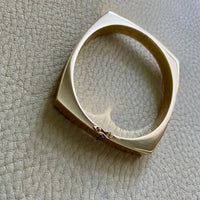 Incredible!! Danish 14k gold geometric hinged bangle - Midcentury era - by Bernhard Hertz