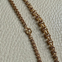 1950s era Vintage Graduated Width Rolo Link Necklace in 18k Gold - 17.75 inch length
