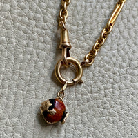 Spanish 19th Century Antique Watch Chain Double Fetter, Hayseed Link Necklace in 18k gold - 16 inch length