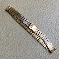 14k gold Danish brick link bracelet - textured and reversible - 7.75 inch length