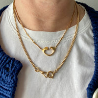 1917 Antique Swedish 18k gold watch chain necklace - 19.5 inch length