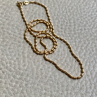 Dainty gold coil link necklace - 18k gold - 16.5 inch length - Italian vintage
