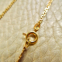 Skinny Vintage Swedish Virola Link Necklace 18k Gold – 19.7 Inch Length