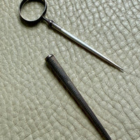 Dutch Antique Silver Awl with Screw Cover - Pendant - 3.5 inch length