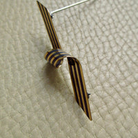 Vintage Curled Striped Ribbon Brooch 14k Gold & Silver – Paul Morelli