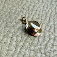 14k Gold Vintage Top Hat charm or pendant