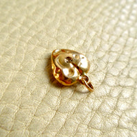 Vintage 18k Gold "Molared" Puffy Heart Charm – 0.75 inch Drop