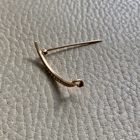 14k Gold Antique Graduated Seed Pearl Crescent Moon Brooch - Medium