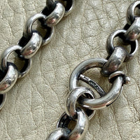 Vintage Silver Rolo Link Bracelet with Bolt Clasp - 7.5 inch length