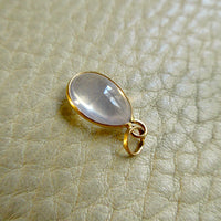 Vintage 18k Gold Teardrop Moonstone Charm - 0.75 inch drop