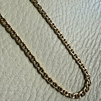 1960s era 18k Gold Vintage Mariner Link Chain Necklace - 20 inch length