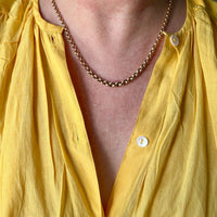 1950s era Vintage Graduated Width Rolo Link Necklace in 18k Gold - 17.75 inch length