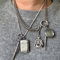 Antique Swedish Silver Round Locket / Pill Container Pendant – 1.6 Inch
