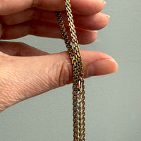 14k Gold Danish Vintage Skinny Biker Link Chain Necklace, Signed - 20 inch length