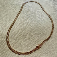 Vintage Swedish 18k Gold Herringbone Link Collar Necklace - 17.5 inch length