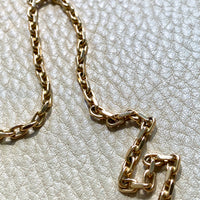 Vintage Danish Chunky Biker Link Chain Necklace in 14k Gold - 18.9 Inch length