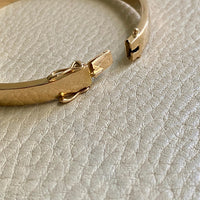 Midcentury era Scandinavian vintage 18k Gold hinged bangle