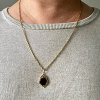 18k Gold and Black Onyx Articulated Spinner 5-sided Pentagram - Charm or Pendant