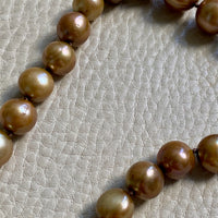 Vintage Cultured Pearl Necklace Graduated Width with 18k gold bolt clasp - 17 inch length