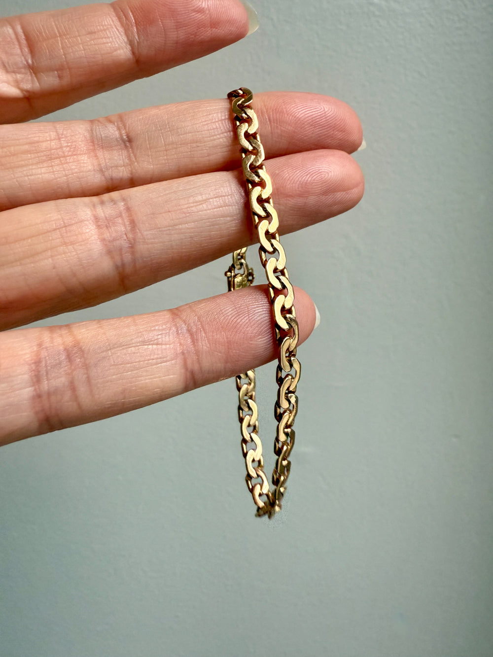 1931 Vintage Swedish Virola Link Bracelet in 18k gold - 7 inch length