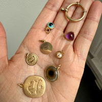 18k gold vintage charm or pendant - Evil Eye