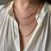 Vintage 18k gold pressed curb link necklace - 17.75 inch length