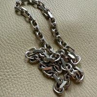 CHUNKY Vintage Sterling Silver Biker Chain Necklace - 21.3 inch length