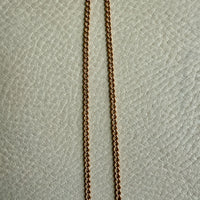 1899 Antique Swedish 18k Gold Curb Link Watch Chain Necklace - 15.3 inch length