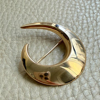 Vintage Danish Bent Gabrielsen for Hans Hansen Modernist Brooch 14k Gold - Curl