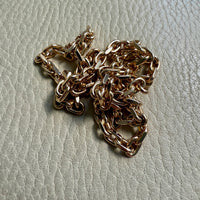 Vintage Danish Chunky Biker Link Necklace in 14k Gold - Signed BNH - 18.3 Inch length