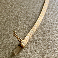 SLEEK! 18k gold tri-color vintage chevron pattern bracelet - 7 inch length