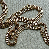 1920s era Pressed Curb Link Chain Necklace in 18k Gold - 20.1 inch length