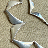 1960s era Wing Link Sterling Silver Collar Necklace - 15-18 inch adjustable length
