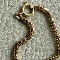 Vintage Slinky 14k Gold Basket Link in the Round - Signed Necklace - 23 inch length