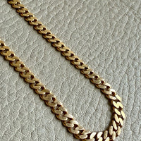 1923-1965 Swedish 18k gold pressed curb link necklace, graduated width - 17.3 inch length