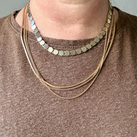 UnoAErre Italian Vintage Curb Link Necklace in 18k Gold, 2mm width- 20.5 inch length