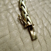 Vintage 14k Gold Smooth Braided Half Round Necklace - 18.5 inch