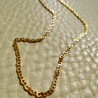 Skinny Vintage Swedish Virola Link Necklace 18k Gold – 19.7 Inch Length