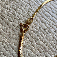 Sleek Italian vintage chain- 18k gold zigzag link necklace - 16.5 inch length