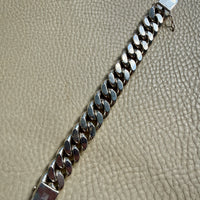 CHONK! 1976 SOLID Weighty 160 gram! Silver Curb Link Bracelet - 6.75 inch interior circumference