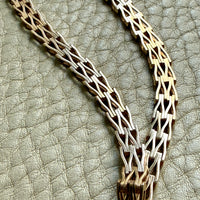 Exquisite 14k gold Wishbone link necklace by Jens Poul Asby - 16.2 inch length