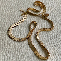 Sensational Vintage Hexagon Link gold necklace made in solid 18k gold - 17.6 inch length
