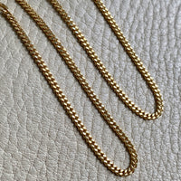 Vintage Italian Classic 18k gold curb link necklace, era 1944-1967 - 20 inch length