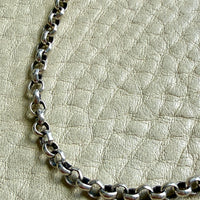 Vintage Silver Rolo Link Necklace- 23.6 inch length