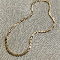 Sensational Vintage Hexagon Link gold necklace made in solid 18k gold - 17.6 inch length