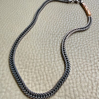 Vintage Sterling Silver Herringbone Chain Necklace ALTON & Pernilla Wiberg – 17 Inch length
