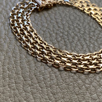 1968 Triple row star link bracelet in 18k gold - 7.25 inch length