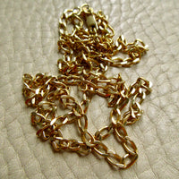 Vintage Italian Open Curb Link Chain 18k Gold – 26.5 Inch Length